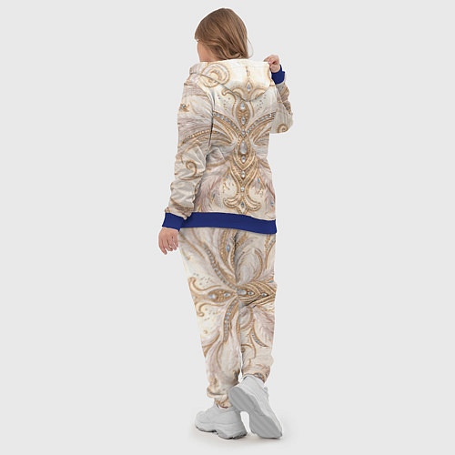 Женский костюм Перламутровый орнамент с перьями / 3D-Синий – фото 5