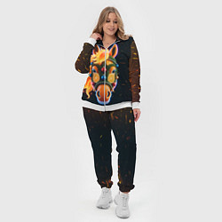 Женский 3D-костюм Новогодняя мандариновая лошадь, цвет: 3D-белый — фото 2