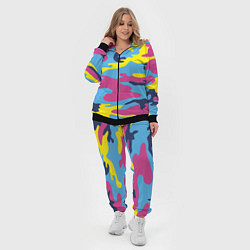 Женский 3D-костюм Камуфляж: голубой/розовый/желтый, цвет: 3D-черный — фото 2