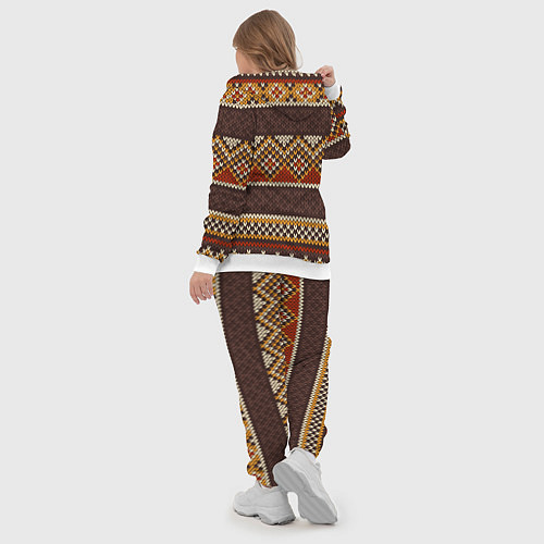 Женский костюм Зимний узор с галстуком / 3D-Белый – фото 5