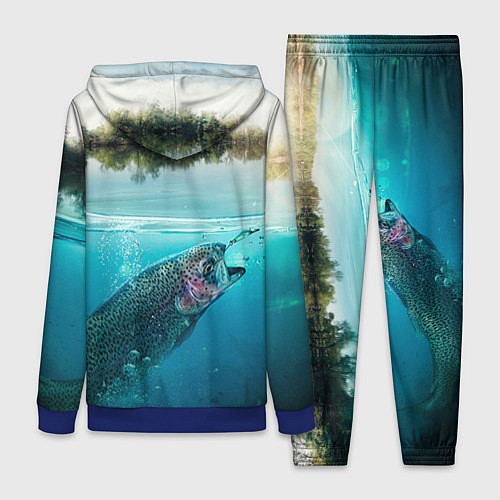 Женский костюм Рыбалка на спиннинг / 3D-Синий – фото 2