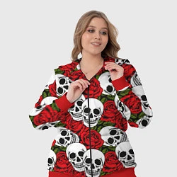 Женский 3D-костюм Черепа в розах, цвет: 3D-красный — фото 2