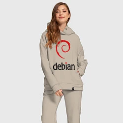 Женский костюм оверсайз Debian, цвет: миндальный — фото 2