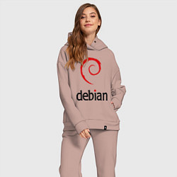 Женский костюм оверсайз Debian, цвет: пыльно-розовый — фото 2