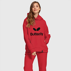 Женский костюм оверсайз Butterfly Logo, цвет: красный — фото 2