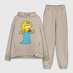 Женский костюм оверсайз Maggie Simpson, цвет: миндальный