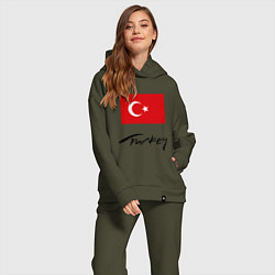 Женский костюм оверсайз Turkey, цвет: хаки — фото 2