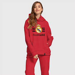 Женский костюм оверсайз Real Madrid Lines, цвет: красный — фото 2