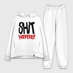 Женский костюм оверсайз Дерьмо случается, цвет: белый