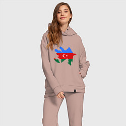 Женский костюм оверсайз Azerbaijan map, цвет: пыльно-розовый — фото 2