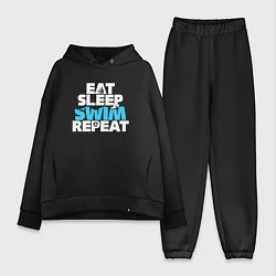 Женский костюм оверсайз Eat sleep swim repeat