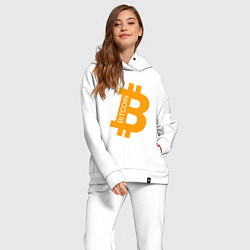 Женский костюм оверсайз Bitcoin Boss цвета белый — фото 2