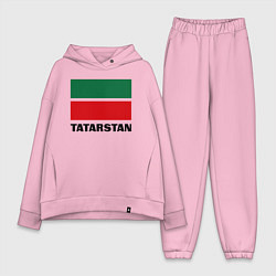 Женский костюм оверсайз Флаг Татарстана, цвет: светло-розовый