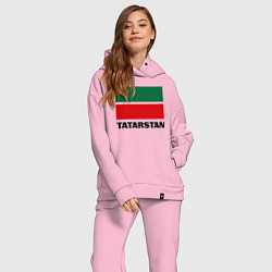 Женский костюм оверсайз Флаг Татарстана, цвет: светло-розовый — фото 2