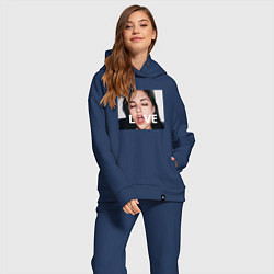 Женский костюм оверсайз Sasha Grey LOVE, цвет: тёмно-синий — фото 2