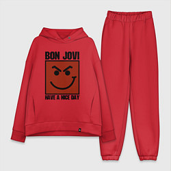 Женский костюм оверсайз Bon Jovi: Have a nice day, цвет: красный