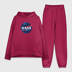 Женский костюм оверсайз NASA: Cosmic Logo, цвет: маджента