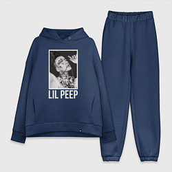Женский костюм оверсайз Lil Peep: White Style, цвет: тёмно-синий