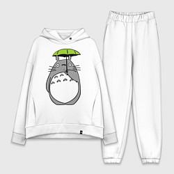 Женский костюм оверсайз Totoro с зонтом, цвет: белый