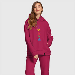 Женский костюм оверсайз Знаки ведьмака Colors, цвет: маджента — фото 2