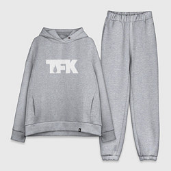 Женский костюм оверсайз TFK: White Logo