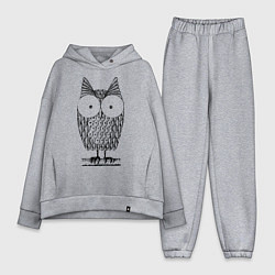 Женский костюм оверсайз Owl grafic