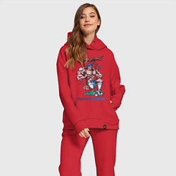 Женский костюм оверсайз Покачаемся?, цвет: красный — фото 2