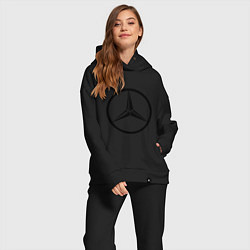 Женский костюм оверсайз Mercedes-Benz logo, цвет: черный — фото 2