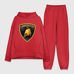 Женский костюм оверсайз Lamborghini logo, цвет: красный