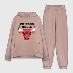 Женский костюм оверсайз Chicago Bulls, цвет: пыльно-розовый