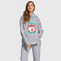 Женский костюм оверсайз Liverpool FC цвета меланж — фото 2