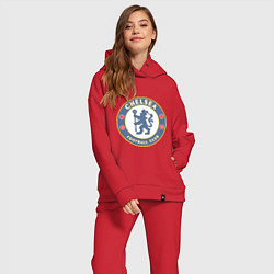 Женский костюм оверсайз Chelsea FC, цвет: красный — фото 2