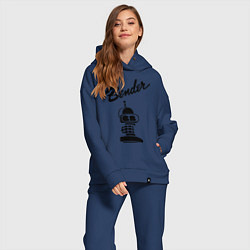 Женский костюм оверсайз Bender monochrome, цвет: тёмно-синий — фото 2