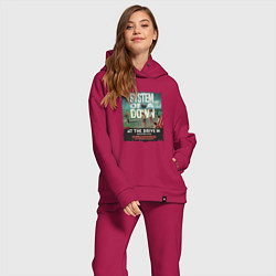 Женский костюм оверсайз System of a Down, цвет: маджента — фото 2