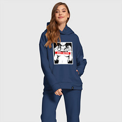 Женский костюм оверсайз Waifu Material, цвет: тёмно-синий — фото 2