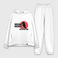 Женский костюм оверсайз Russian hockey, цвет: белый