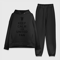 Женский костюм оверсайз Keep Calm & United fan, цвет: черный