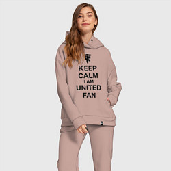 Женский костюм оверсайз Keep Calm & United fan, цвет: пыльно-розовый — фото 2