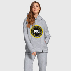 Женский костюм оверсайз FBI Departament, цвет: меланж — фото 2