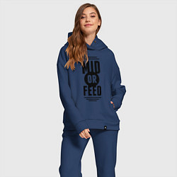 Женский костюм оверсайз Mid or feed, цвет: тёмно-синий — фото 2