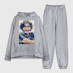 Женский костюм оверсайз Keep Calm & Love Harry Styles, цвет: меланж