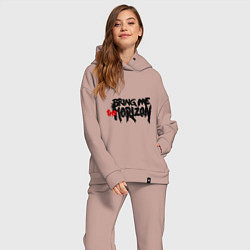Женский костюм оверсайз Bring me the horizon, цвет: пыльно-розовый — фото 2