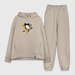 Женский костюм оверсайз Pittsburgh Penguins: Evgeni Malkin цвета миндальный — фото 1