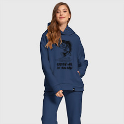 Женский костюм оверсайз Catch me if you can, цвет: тёмно-синий — фото 2