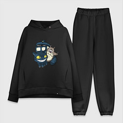 Женский костюм оверсайз Tardis Totoro, цвет: черный