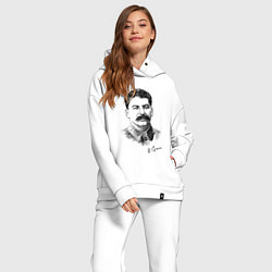 Женский костюм оверсайз Товарищ Сталин, цвет: белый — фото 2