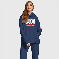 Женский костюм оверсайз DOOM, цвет: тёмно-синий — фото 2