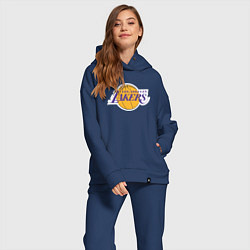Женский костюм оверсайз LA LAKERSспина, цвет: тёмно-синий — фото 2