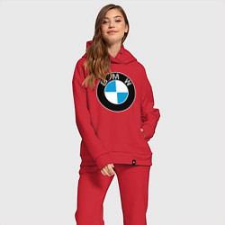 Женский костюм оверсайз BMW, цвет: красный — фото 2