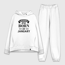 Женский костюм оверсайз Legends are born in january, цвет: белый